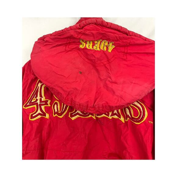 VTG NFL Embroidered Hooded Jacket Parka LARGE San Francisco 49ers Rare Superbowl - Picture 13 of 16
